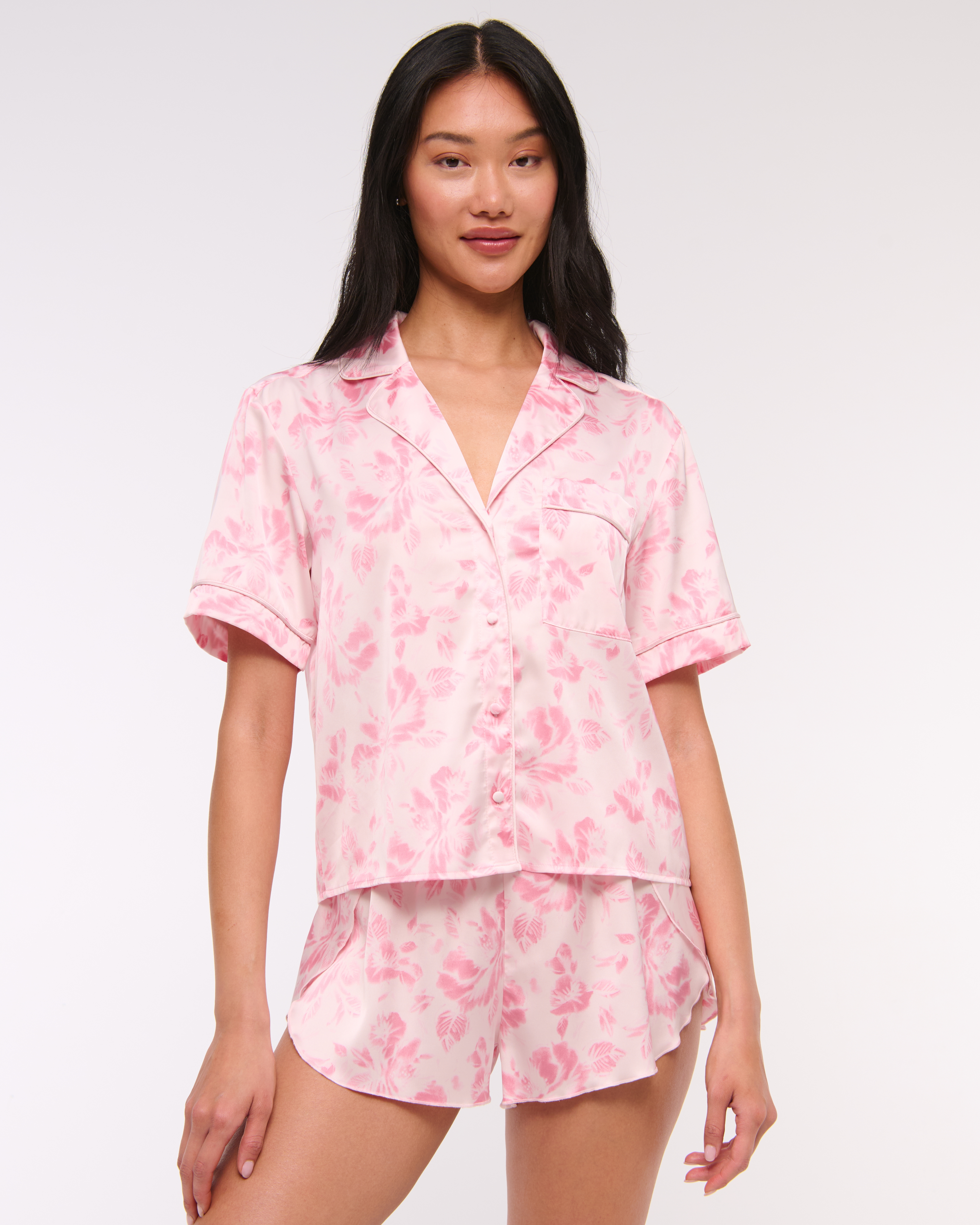 Abercrombie & Fitch Short-sleeve Sleep Shirt In Pink