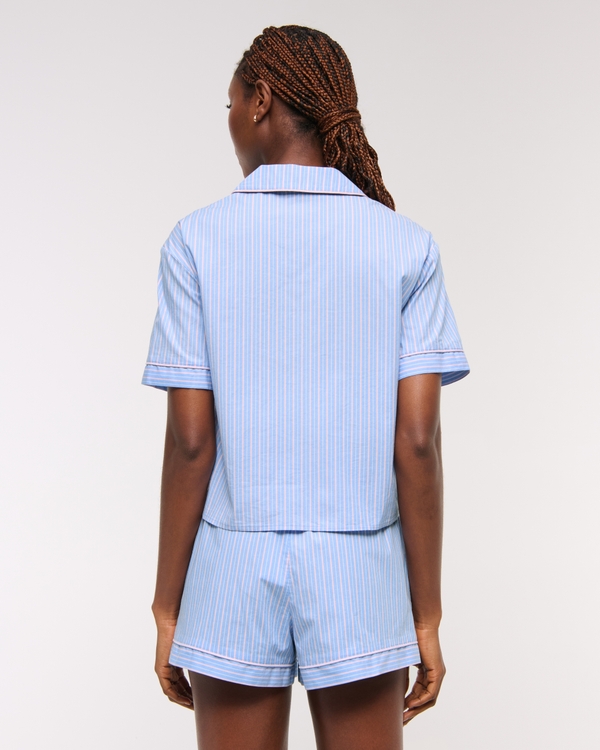 Short-Sleeve Tie-Front Sleep Shirt