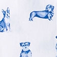 white and blue dog pattern