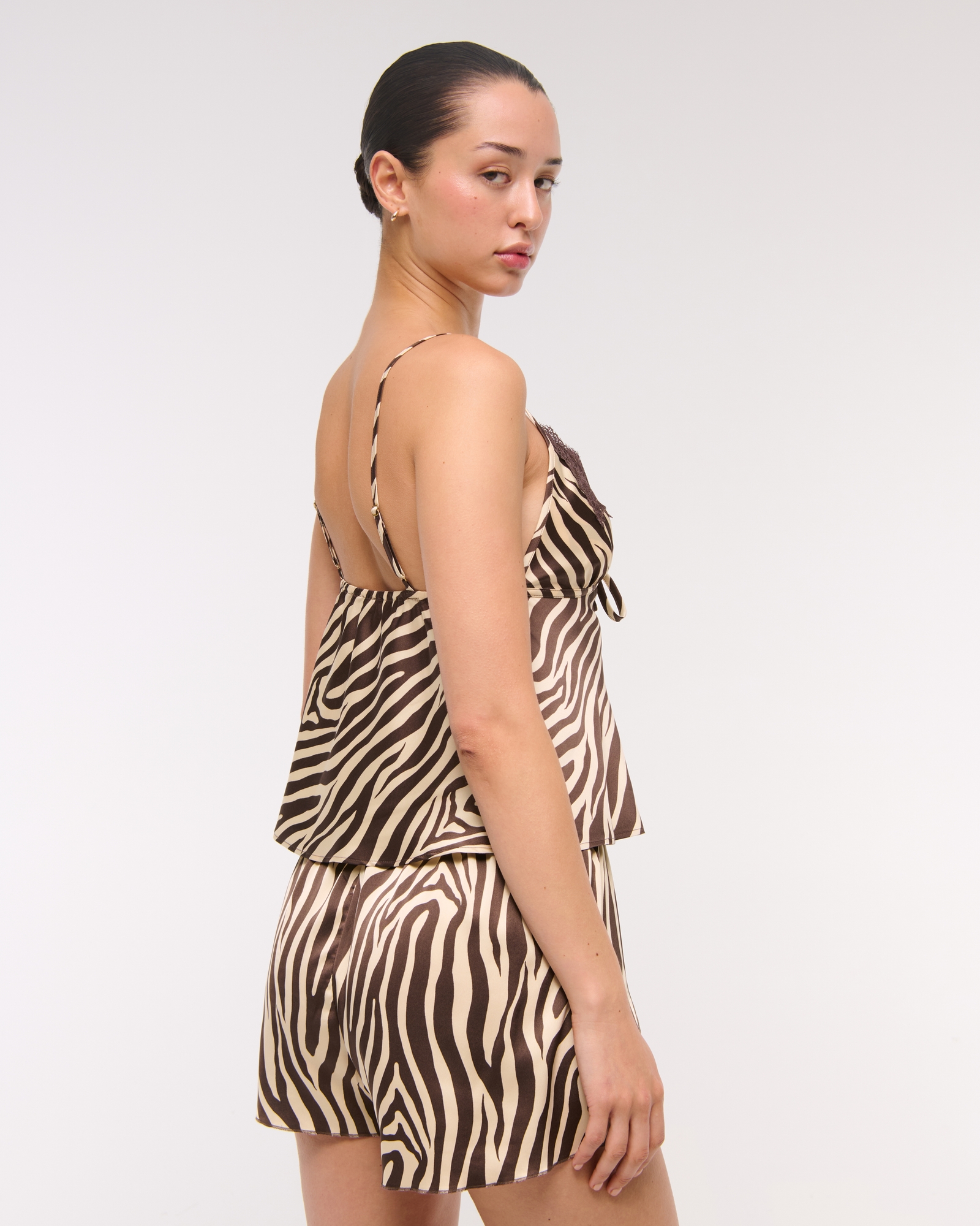 Jacquard Lace and Satin Sleep Short