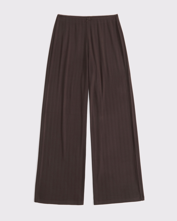 Pointelle Sleep Pant, Dark Coffee view 1