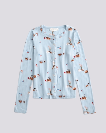 Long-Sleeve Pointelle Sleep Top from Abercrombie & Fitch - $34.99