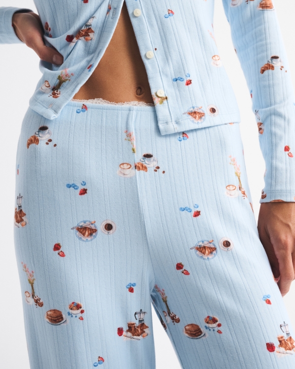 Pointelle Wide Leg Sleep Pant