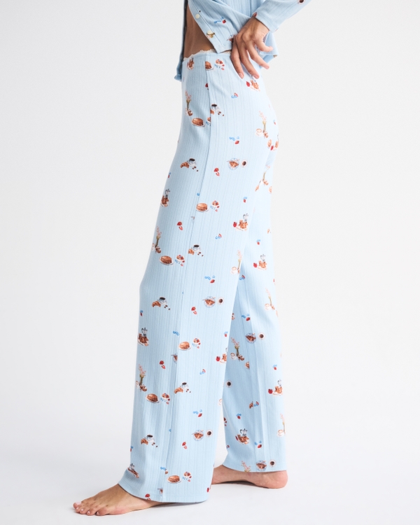 Pointelle Wide Leg Sleep Pant