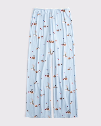 Women's Pointelle Wide Leg Sleep Pant | Women's | Abercrombie.com