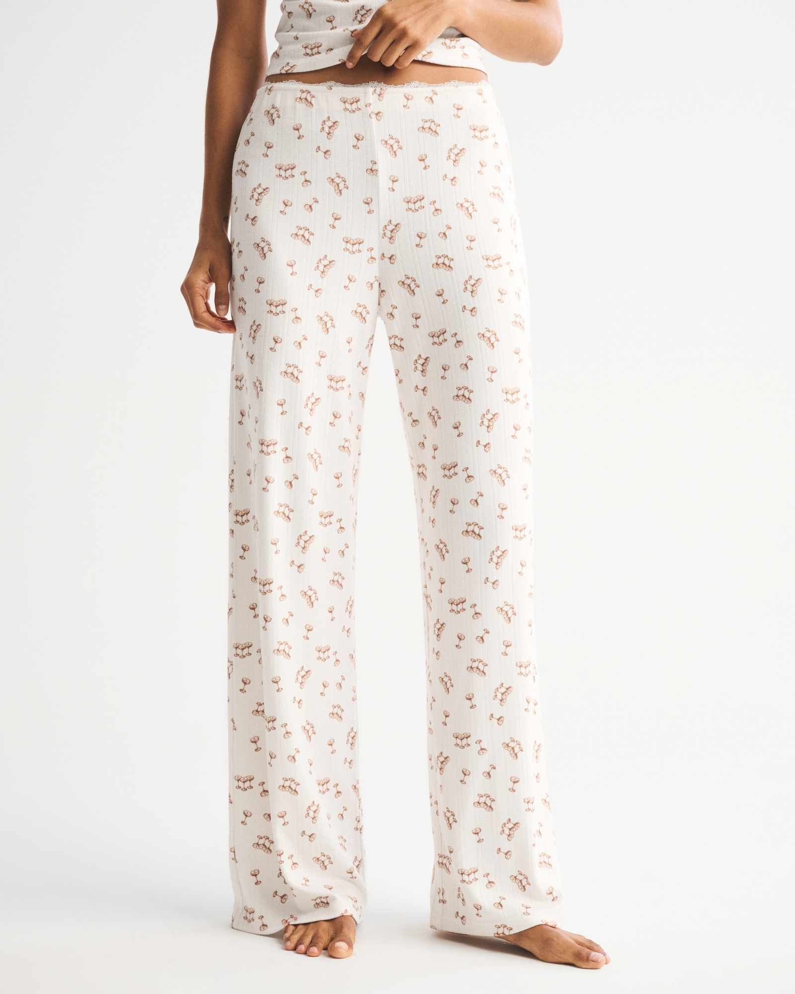 Pointelle Wide Leg Sleep Pant