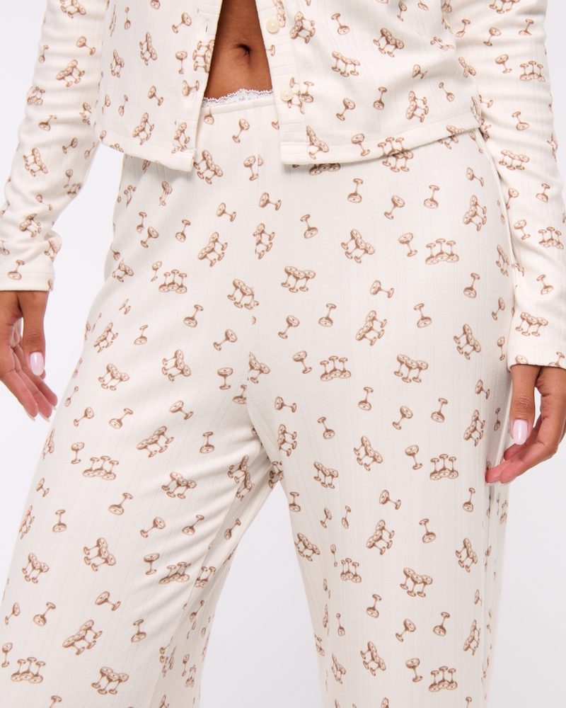 Pointelle Wide Leg Pant