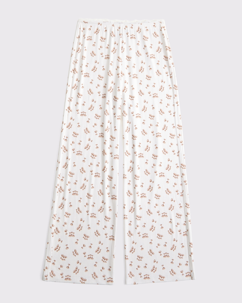 Pointelle Wide Leg Pant