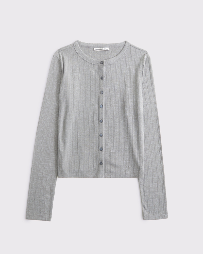 売れ筋商品|||タハリエーエスエル  ニット&セーター アウター レディース Plus Size Short-Sleeve Pointelle Cardigan Pacific Blue Short Puff Sleeve Knit Cardigan – English Factory