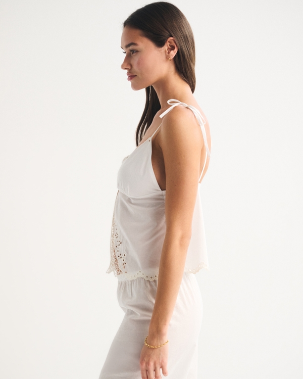 Women's Embroidered Cutwork Sleep Cami | Women's Matching Sets