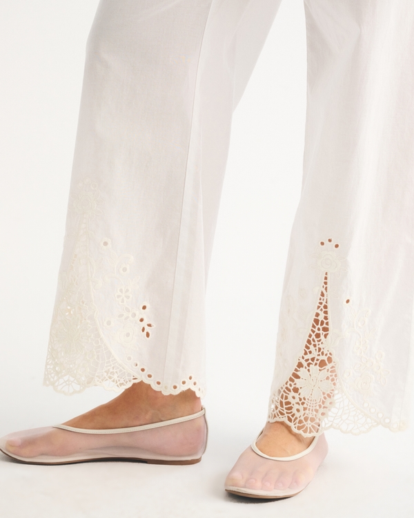 Women's Embroidered Cutwork Sleep Pant | Women's Matching Sets