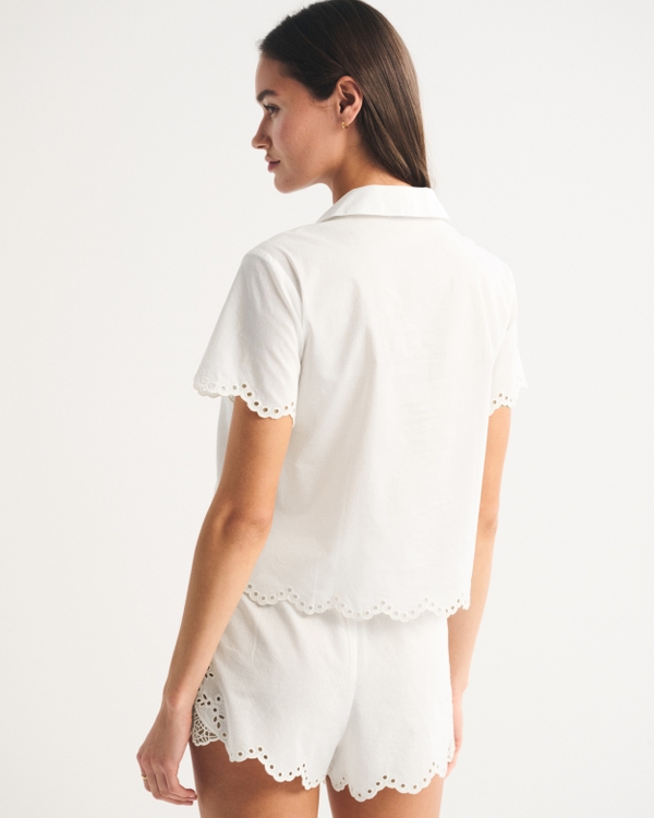 Embroidered Cutwork Sleep Shirt