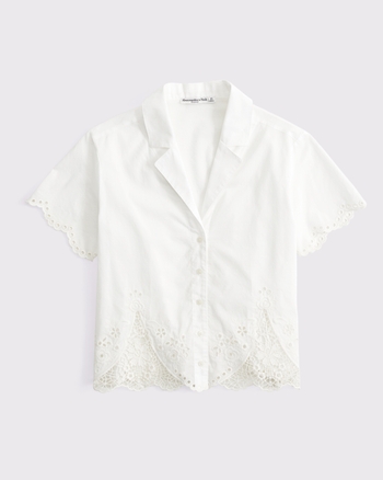 Embroidered Cutwork Sleep Shirt
