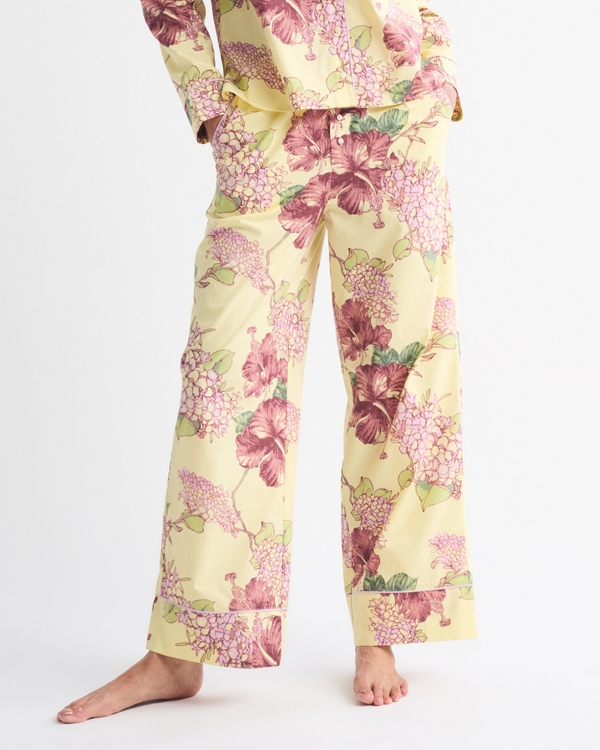 Cotton-Blend Sleep Pant, Yellow Floral view 2