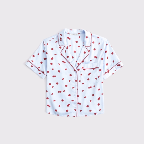 Сорочка, короткий рукав, атлас — Abercrombie & Fitch