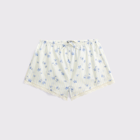 Пижамные шорты, кружевная отделка, хлопок — Abercrombie & Fitch