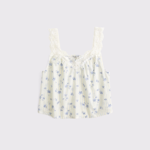 Женские топы Abercrombie & Fitch 100% Cotton Lace-Trim Sleep Cami