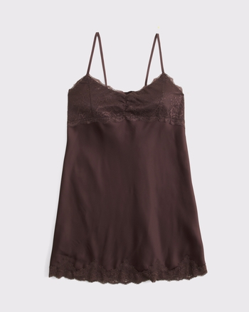 Lace-Trim Satin Nightie