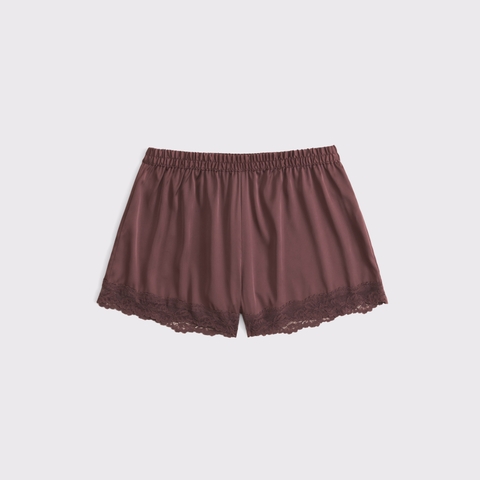 Пижамные шорты, кружевная отделка, атлас — Abercrombie & Fitch