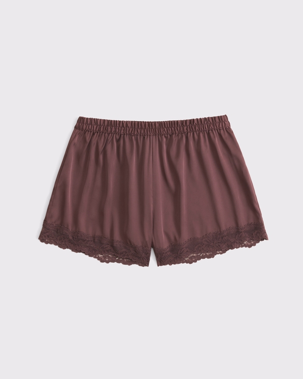 Lace-Trim Satin Sleep Short