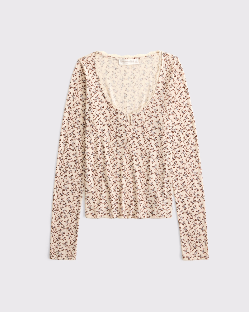 Women's Long-Sleeve Sleep Top | Women's New Arrivals | Abercrombie.com
