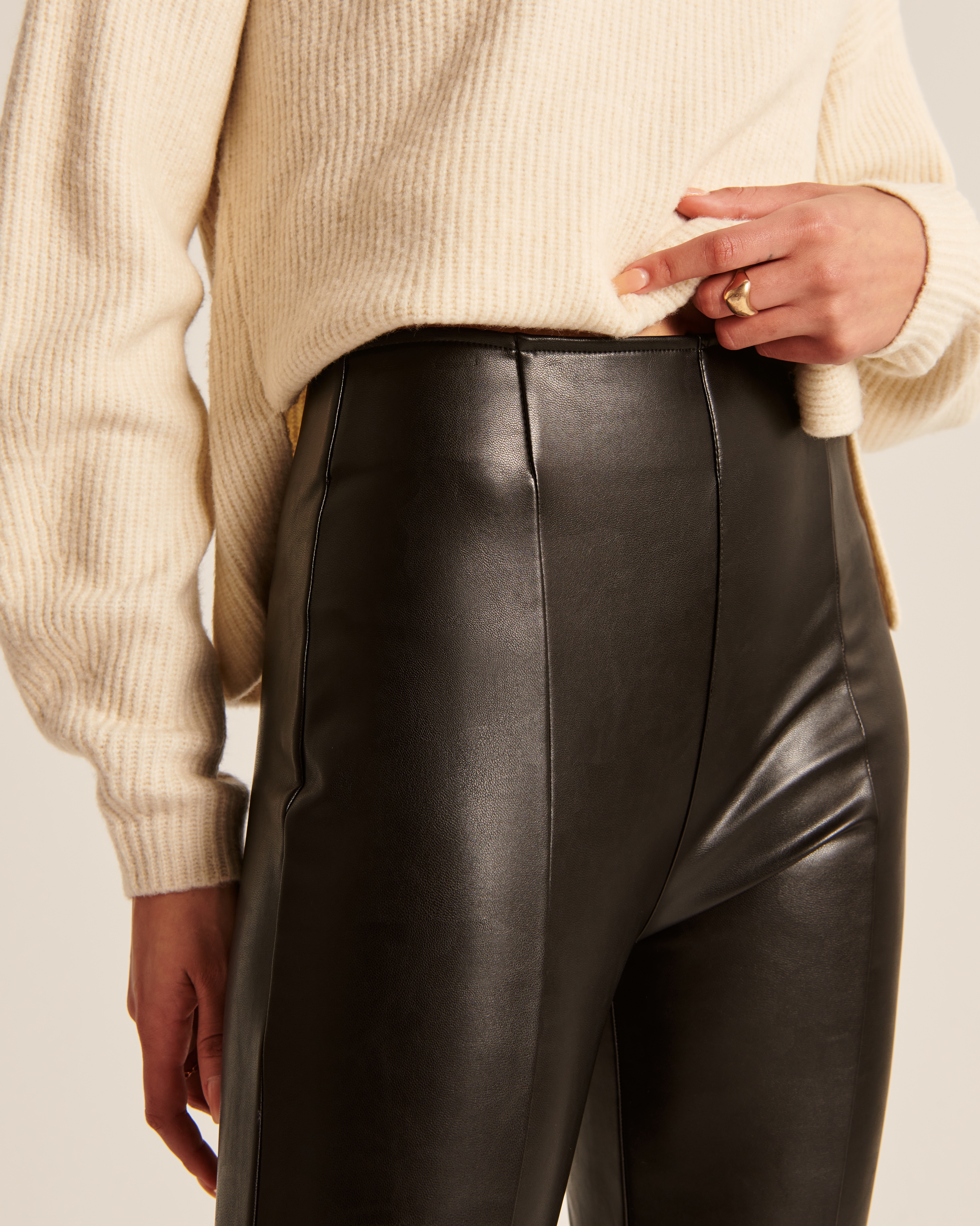 Women's Split-Hem Vegan Leather Slim Flare Pant | Women's Sale