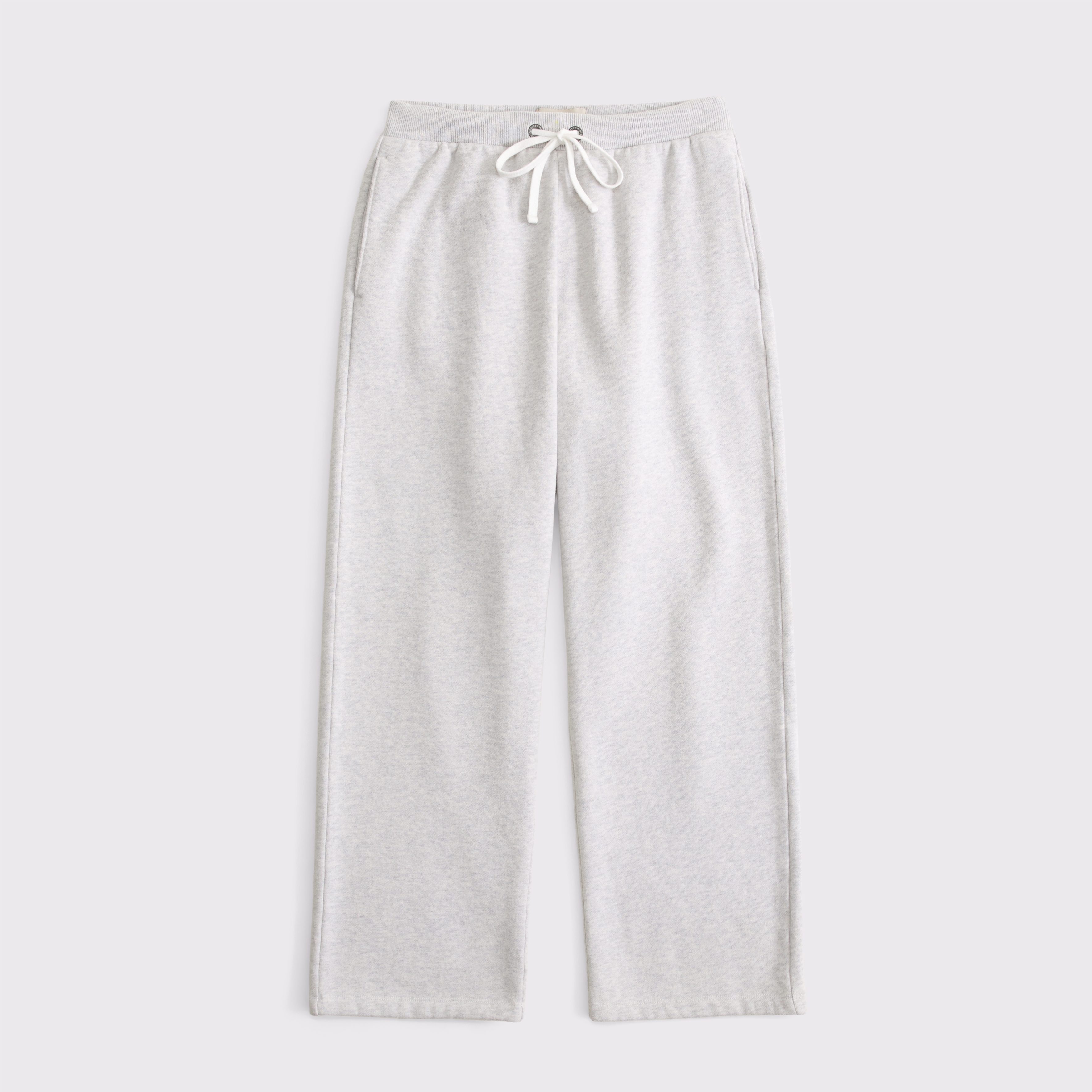 Женские брюки Abercrombie & Fitch Heritage Heavyweight High Rise Straight Leg Sweatpant, цвет: Светлый серый — фото 1