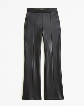 Women's Vegan Leather Flare Pant Women's Bottoms
