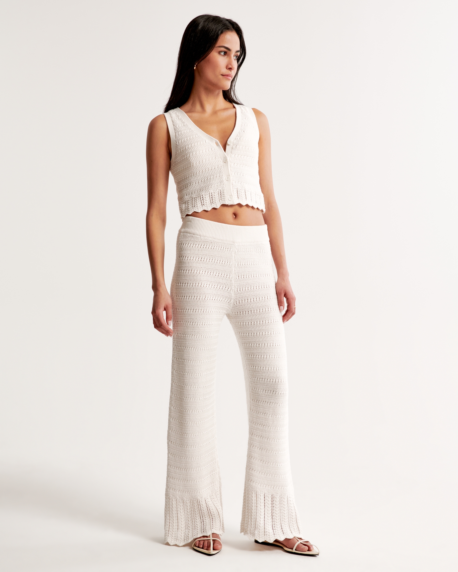 G by Giuliana Black Label Pull-On Crochet Wide-Leg Pant - 20815255