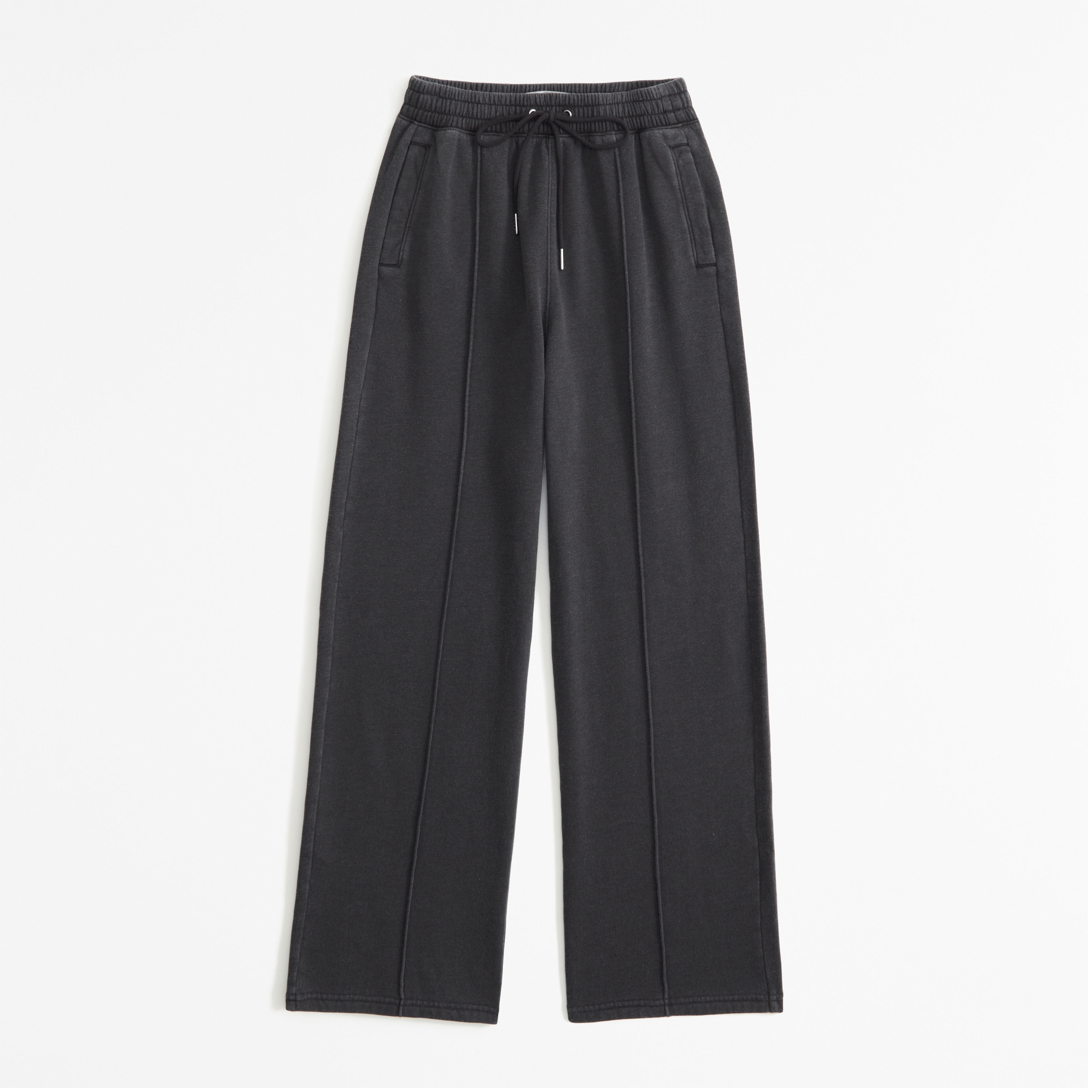 Женские брюки Abercrombie & Fitch Wide Leg Sweatpant, цвет: Тёмный серый — фото 1