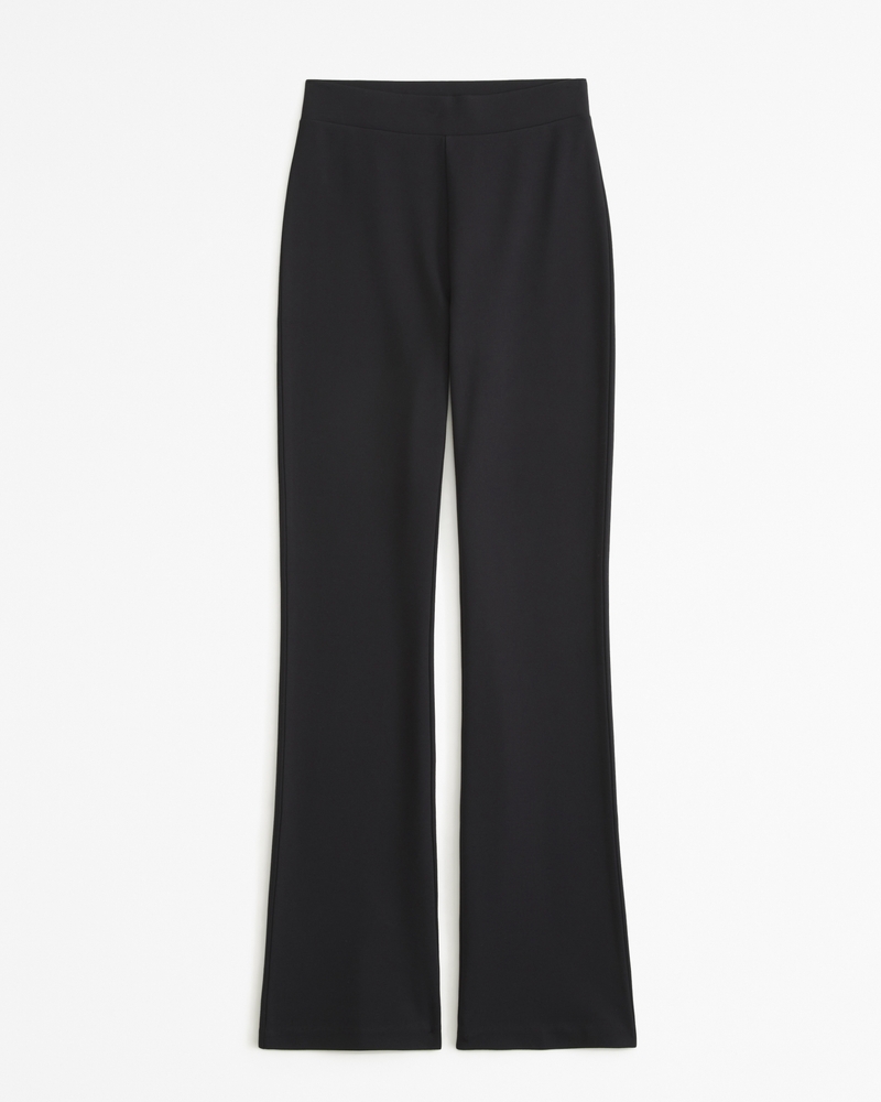 Abercrombie & Fitch Size S Ponte Knit Split-Hem Slim Flare Pant Black