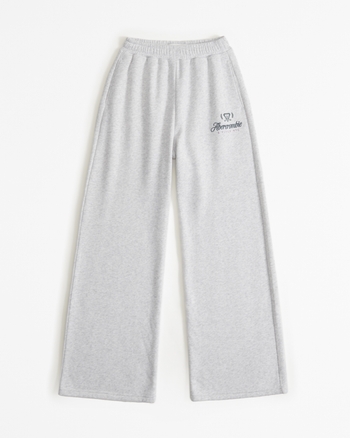 Women s Relaxed Straight Logo Sweatpant Women s Bottoms Abercrombie