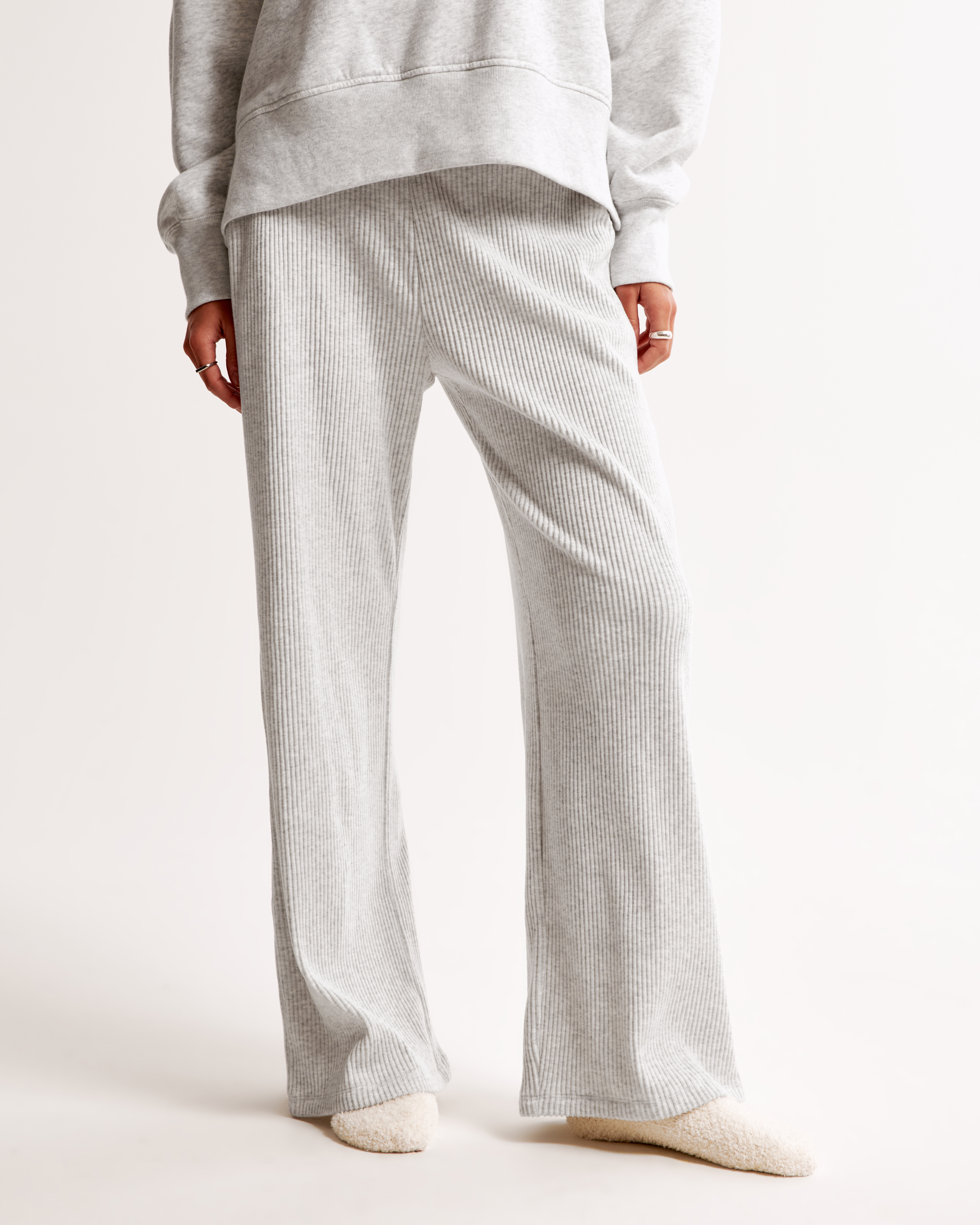 【BAON】Corenti Banding Ribbed Brushed Wide Pants Women's Brushed Rib Wide Leg Sweatpant | Women's Bottoms