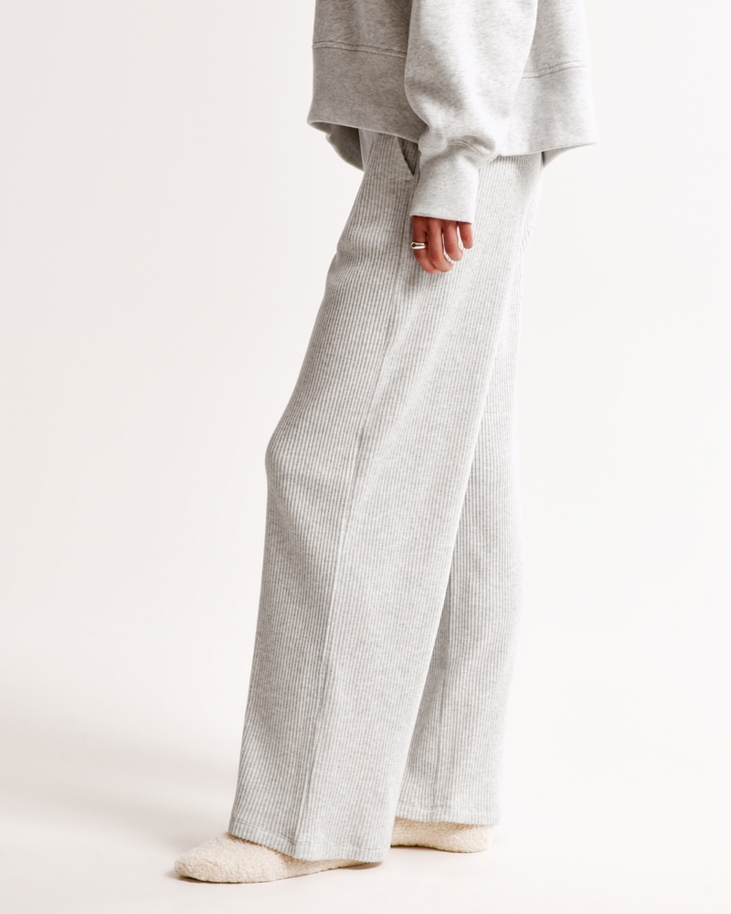 Brushed Rib Wide Leg Sweatpant
