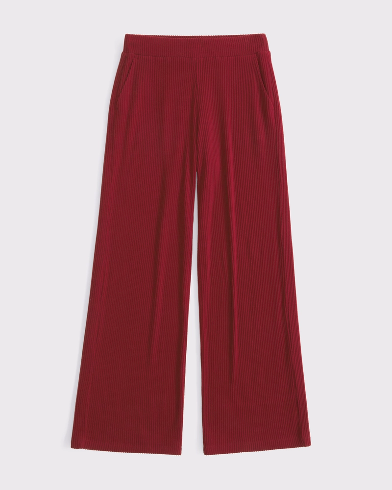 Brushed Rib Wide Leg Sweatpant