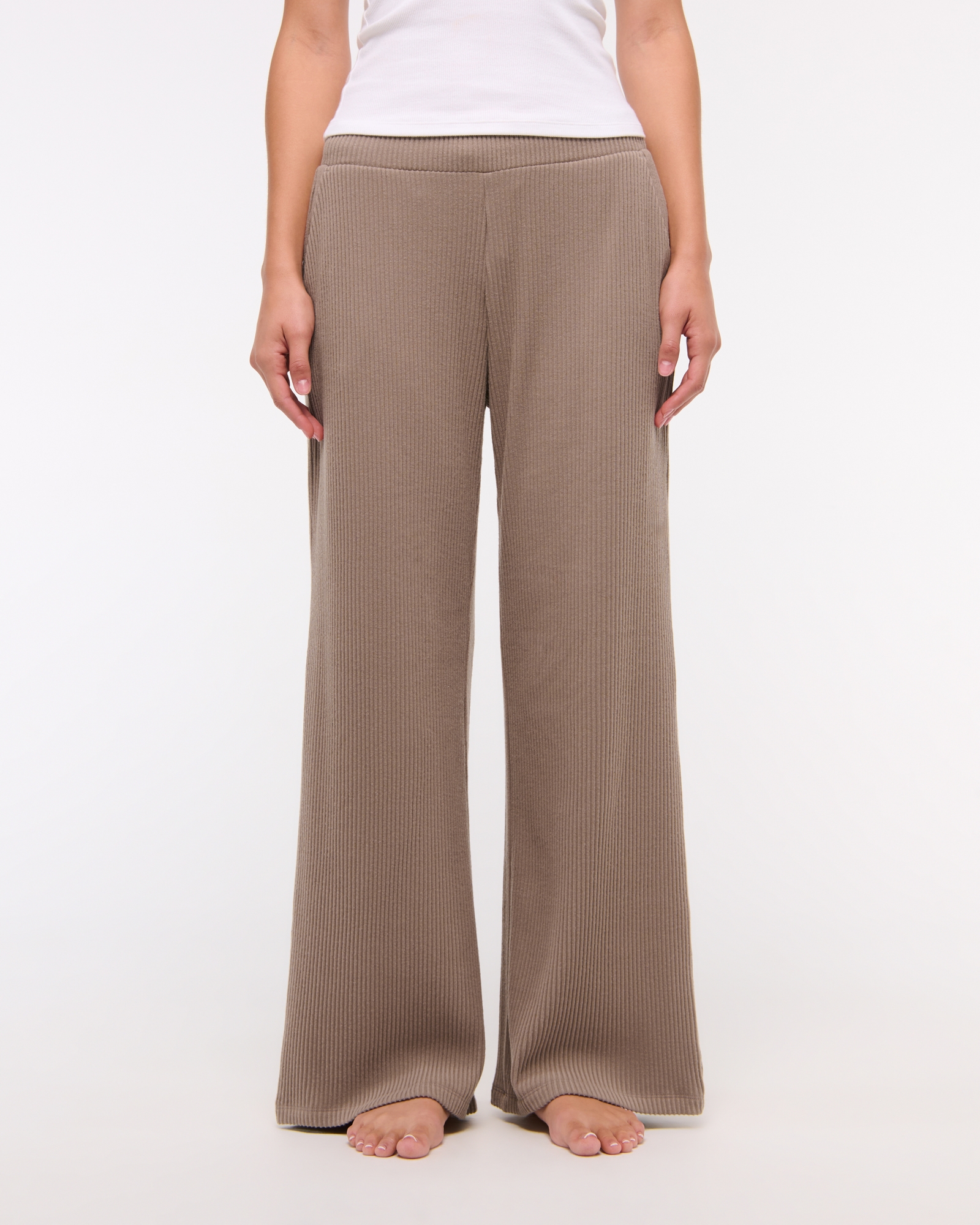 Brushed Rib Wide Leg Sweatpant