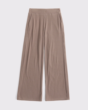 Brushed Rib Wide Leg Sweatpant
