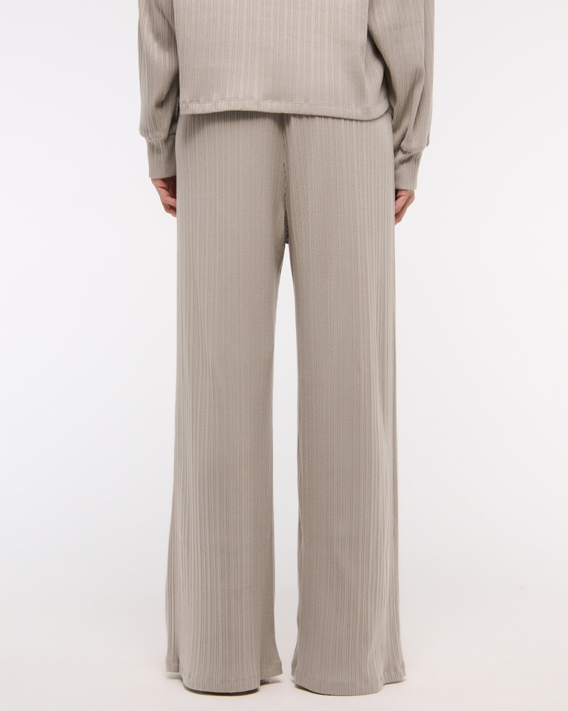 Lounge Rib Mid Rise Wide Leg Sweatpant