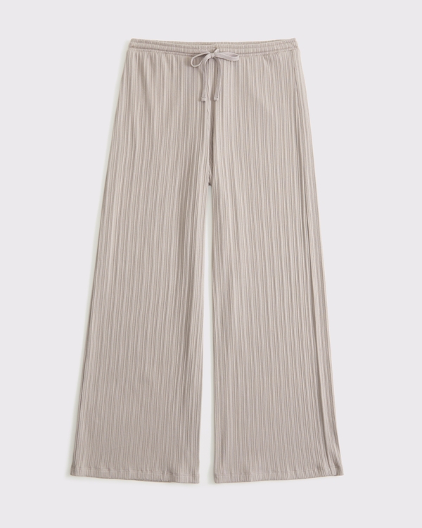 Lounge Rib Wide Leg Sweatpant, Sand view 1