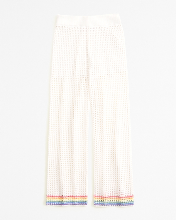 Pride Crochet-Style Wide Leg Pant, Cream