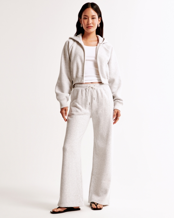 Essential Sunday Wide Leg Sweatpant, Light Gray