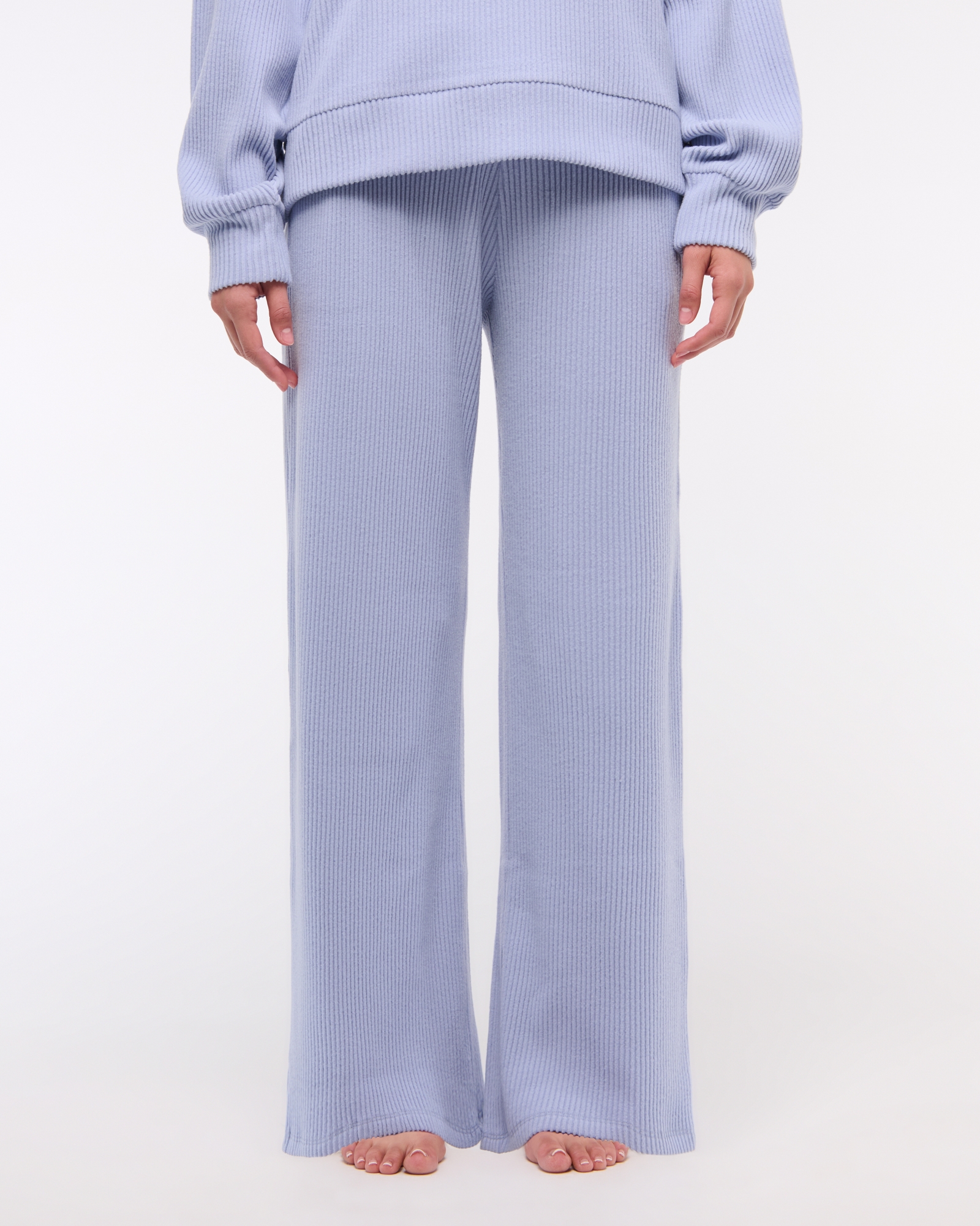Brushed Rib Wide Leg Sweatpant