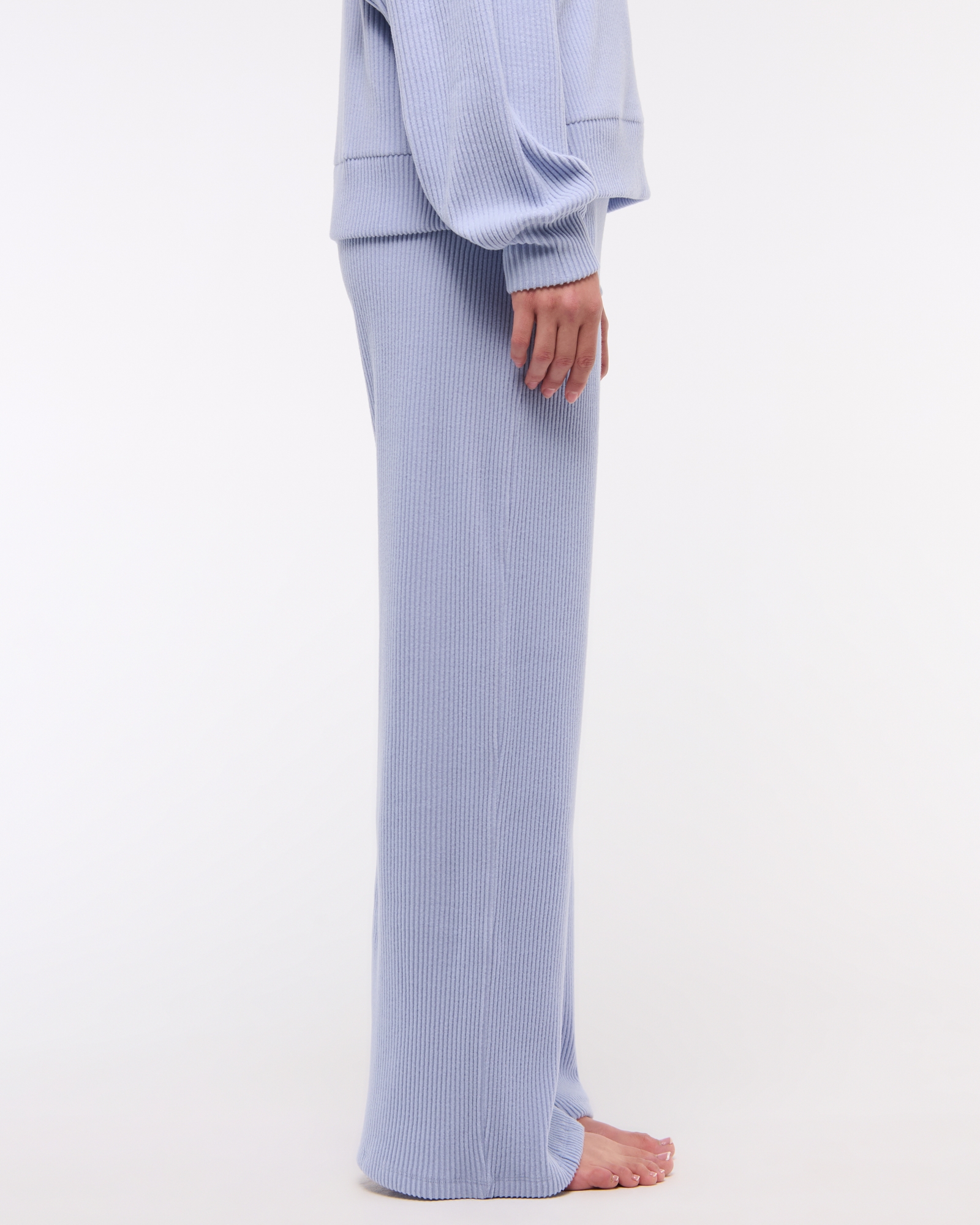 Brushed Rib Wide Leg Sweatpant