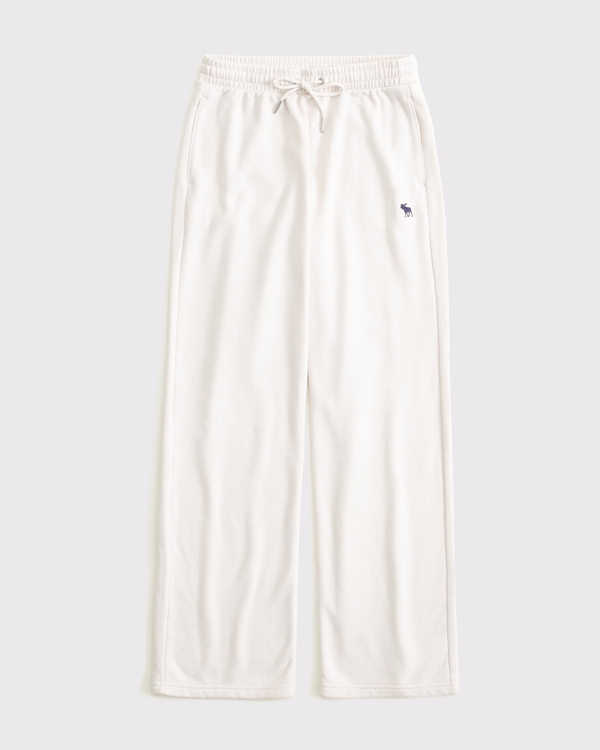 フレンチテリーリラックスストレートスウェットパンツ, Light Grey Flat view 1