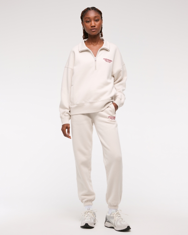 Essential Oversized Logo Sunday Jogger, Feather Gray view 1