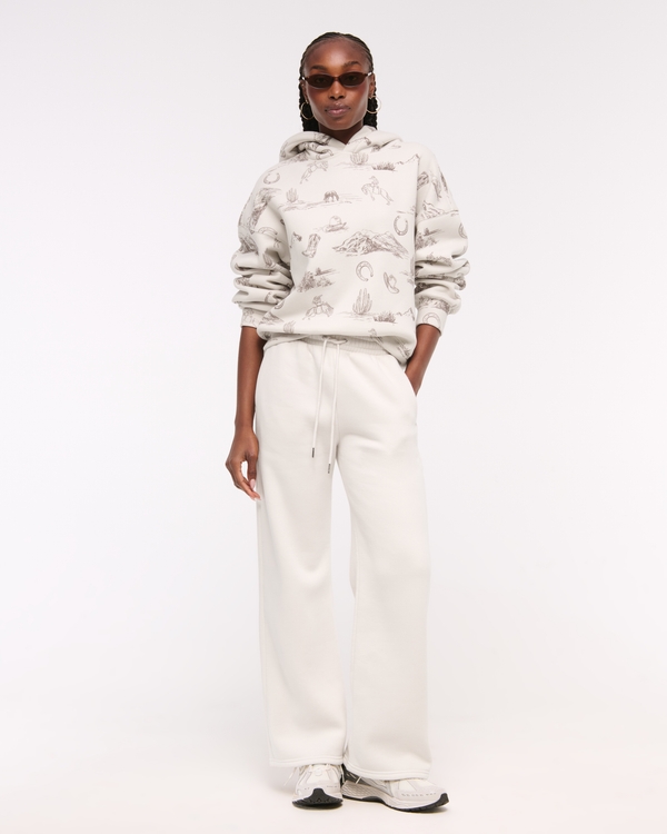High Rise Wide Leg Sunday Sweatpant, Feather Gray view 1