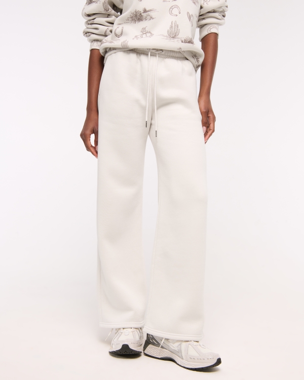 High Rise Wide Leg Sunday Sweatpant, Feather Gray view 2