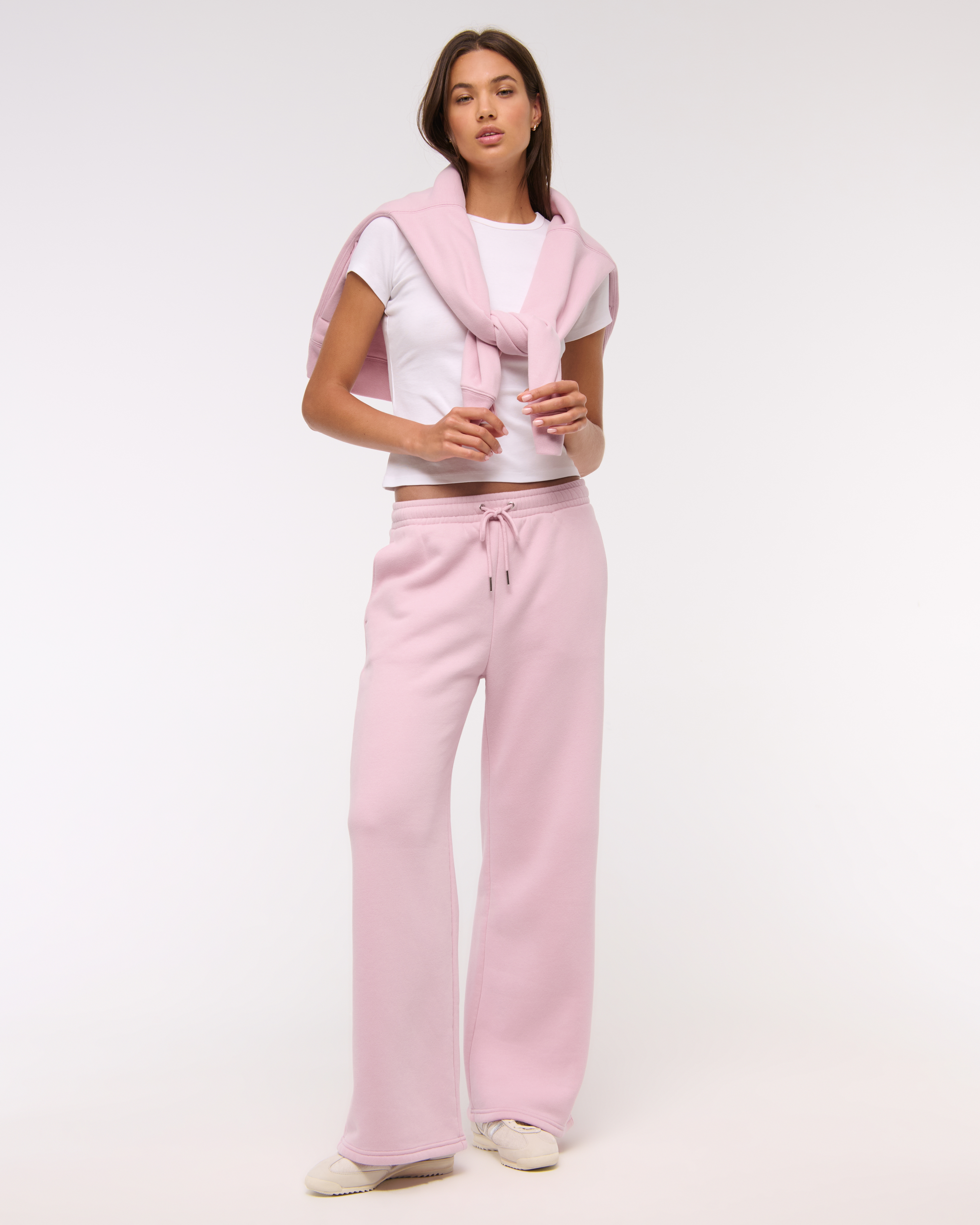 Abercrombie & Fitch High Rise Wide Leg Sunday Sweatpant In Purple