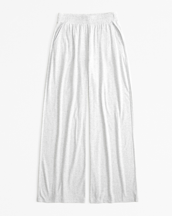 Lounge Brushed Wide Leg Sweatpant, Light Gray view 1
