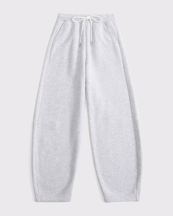 High Rise Barrel Sunday Sweatpant, Light Gray view 1